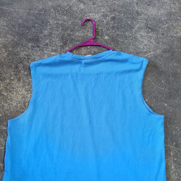 Vintage Nike Shirt Mens XL Blue Gym Center Check Sleeveless Y2K Workout Tank - Picture 5 of 9
